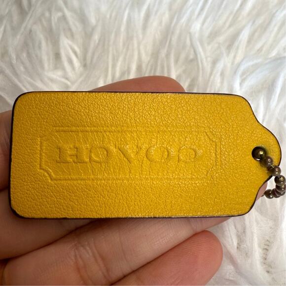 2” COACH Legacy Yellow Fob Bag Charm Hang tag Hangtag - Picture 2 of 2